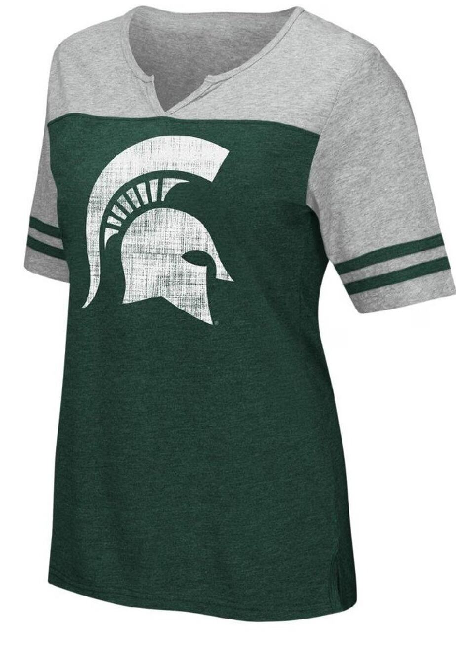 Colosseum Michigan State Spartans Women's On A Break V-Neck T-Shirt - S